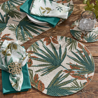 Patricia Heaton Home Palm Frond Braided Table Runner 36